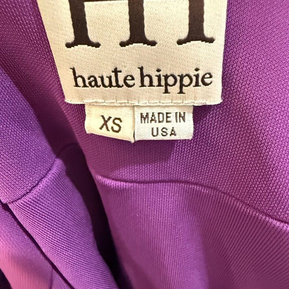 Haute Hippie Purple Draped Wrap Mini Dress Size XS — Silk Going Out - Picture 7 of 7